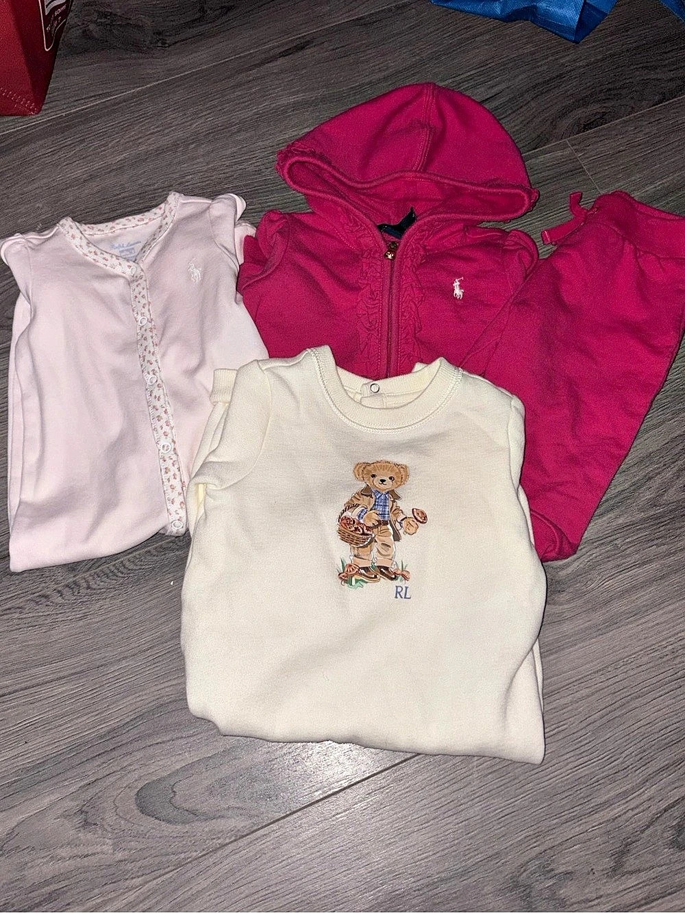 Kids Pink Baby Footies & Hooded Set